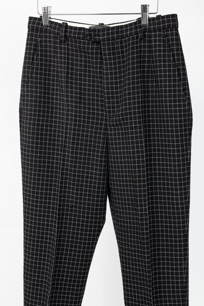 Isabel Marant Lola Black Checked Wool Cropped Trousers