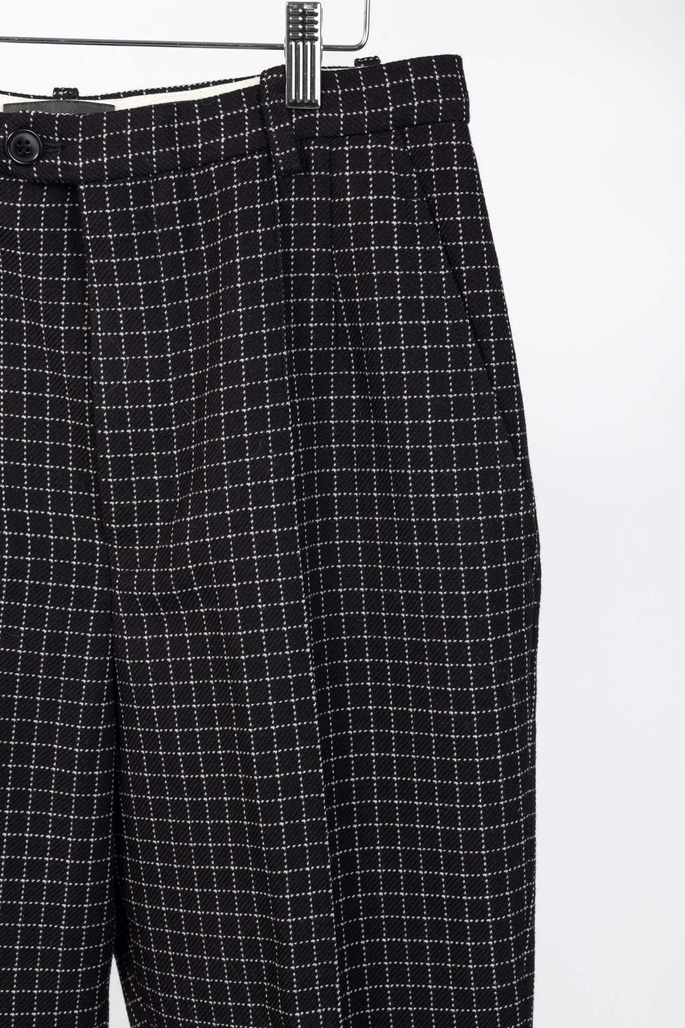 Isabel Marant Lola Black Checked Wool Cropped Trousers