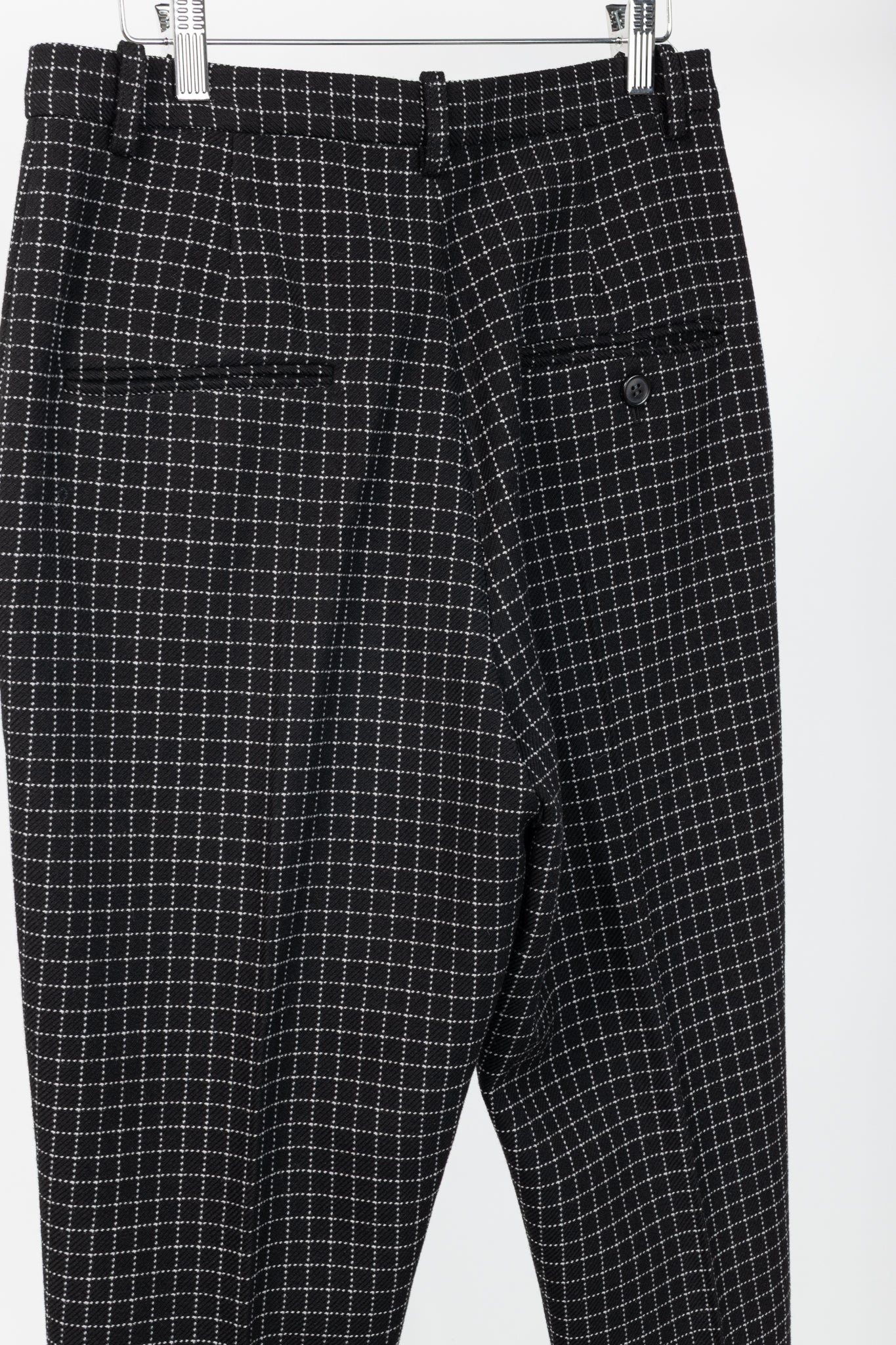 Isabel Marant Lola Black Checked Wool Cropped Trousers