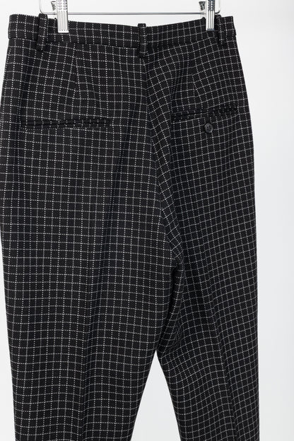 Isabel Marant Lola Black Checked Wool Cropped Trousers