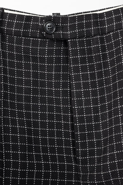Isabel Marant Lola Black Checked Wool Cropped Trousers