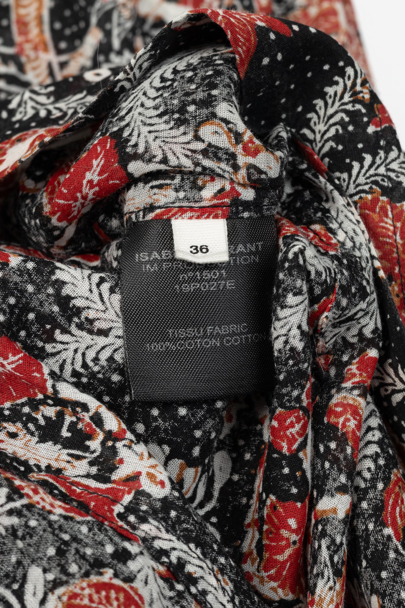 Isabel Marant Etoile Eliane Black Dotted-Floral Cotton Voile Dress
