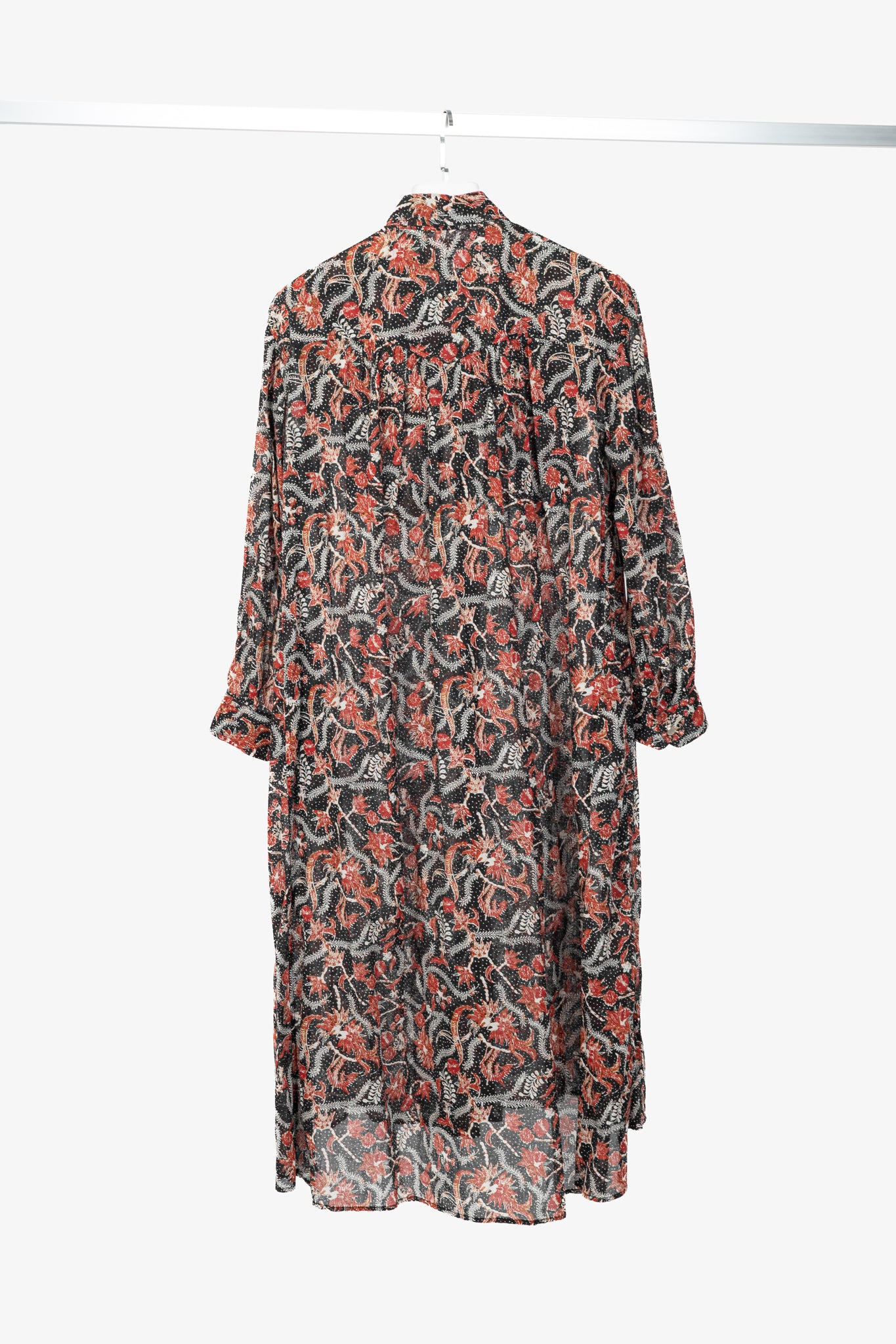 Isabel Marant Etoile Eliane Black Dotted-Floral Cotton Voile Dress