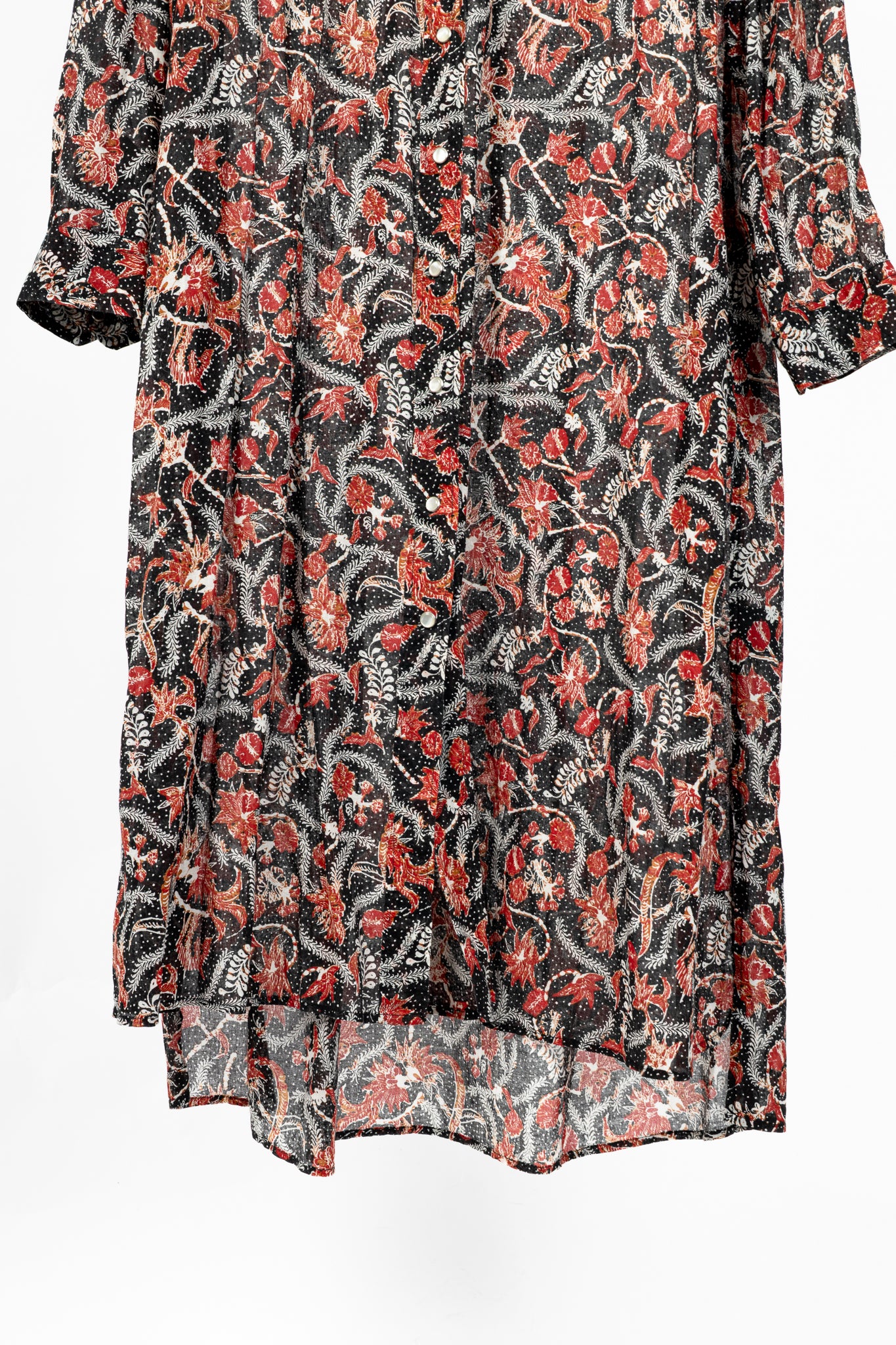 Isabel Marant Etoile Eliane Black Dotted-Floral Cotton Voile Dress