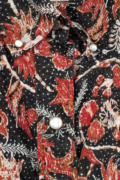 Isabel Marant Etoile Eliane Black Dotted-Floral Cotton Voile Dress