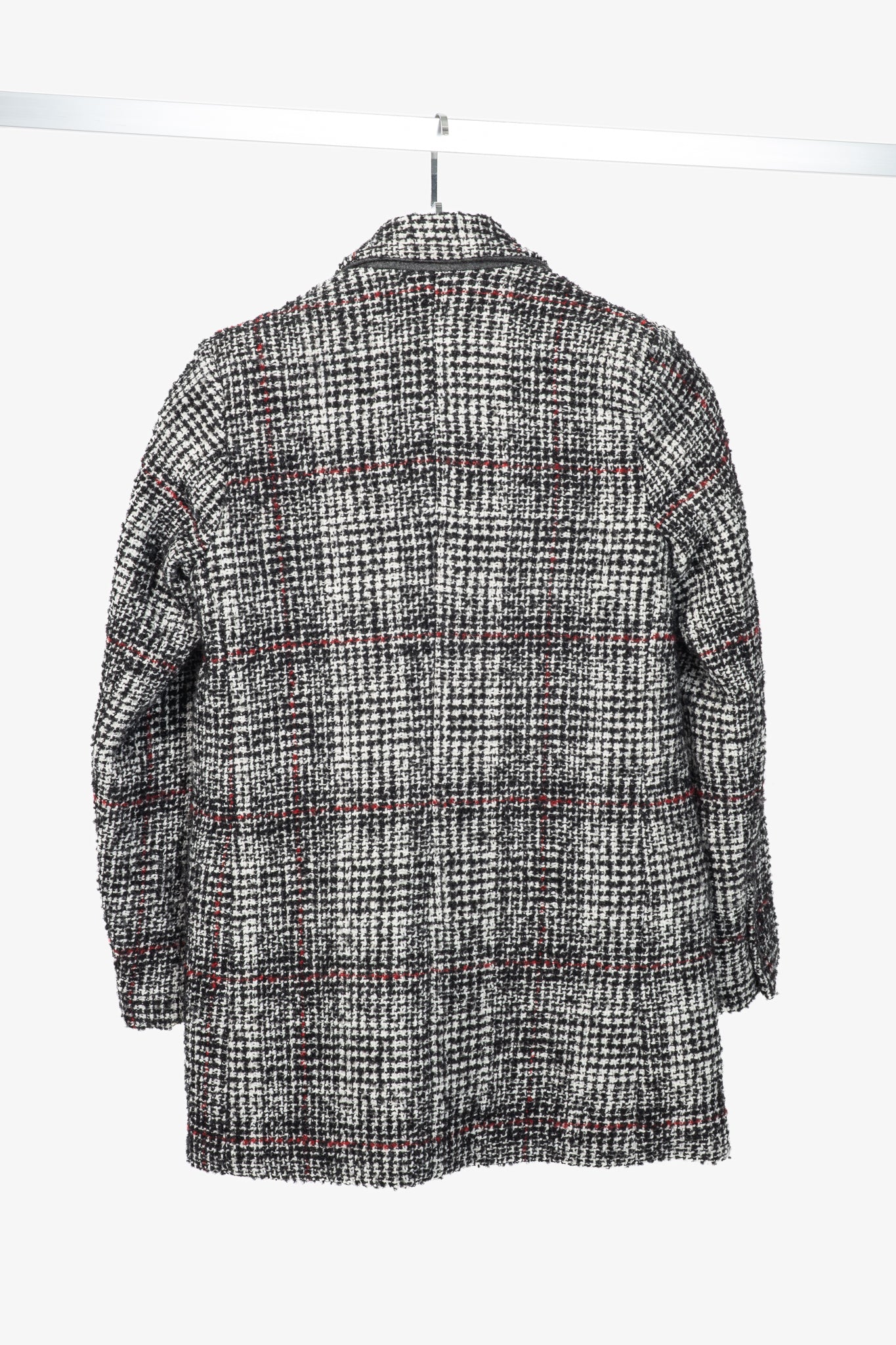 Isabel Marant Etoile Ice Black & Ecru Plaid Wool Tweed Blazer
