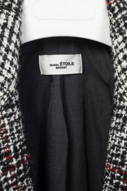 Isabel Marant Etoile Ice Black & Ecru Plaid Wool Tweed Blazer