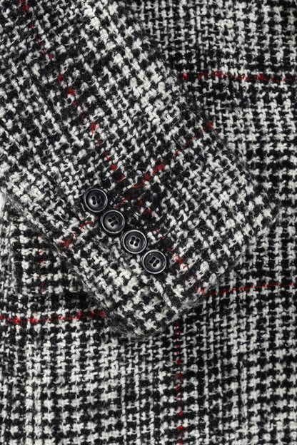 Isabel Marant Etoile Ice Black & Ecru Plaid Wool Tweed Blazer