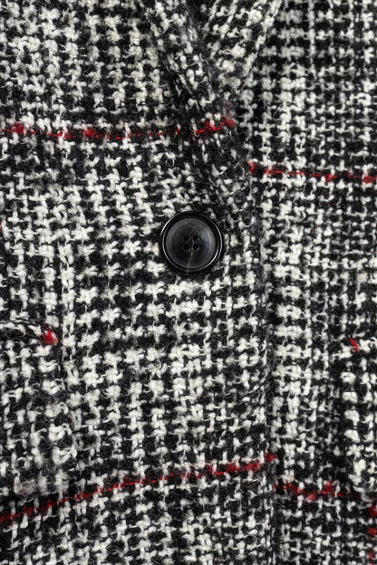 Isabel Marant Etoile Ice Black & Ecru Plaid Wool Tweed Blazer