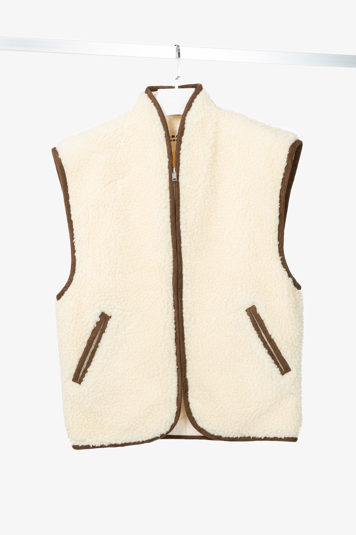 Isabel Marant Etoile Maximilia Ecru Faux-Shearling "Cardigan" Vest