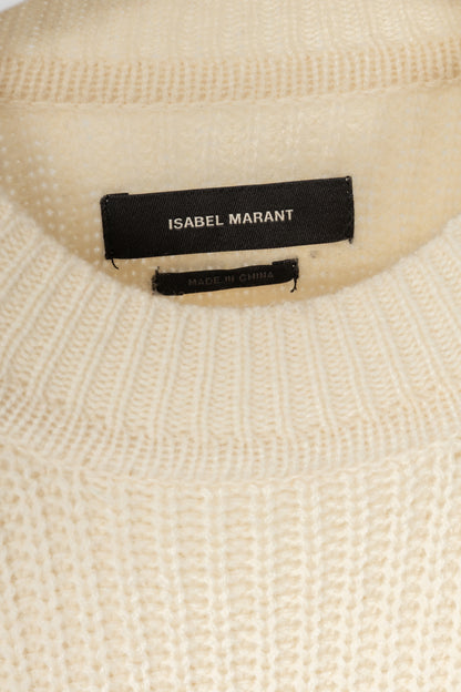 Isabel Marant Bolton Ecru Ribbed Cashmere & Wool Extended-Shoulder Sweater