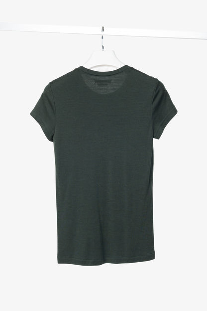 Isabel Marant Green Wool-Jersey Short-Sleeve Tee