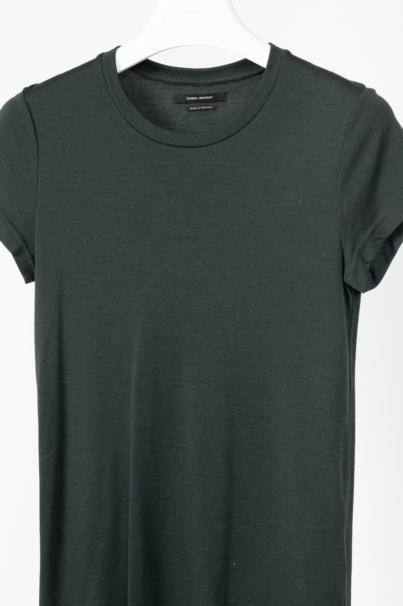 Isabel Marant Green Wool-Jersey Short-Sleeve Tee