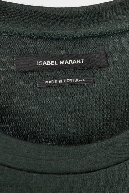 Isabel Marant Green Wool-Jersey Short-Sleeve Tee