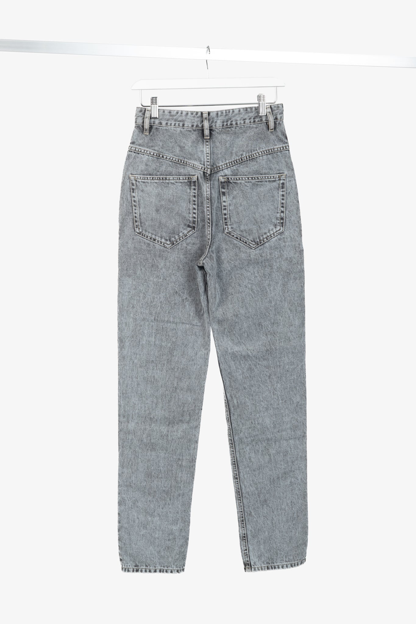Isabel Marant Etoile Henoya Grey Acid-Wash High-Rise Slim-Leg Jeans