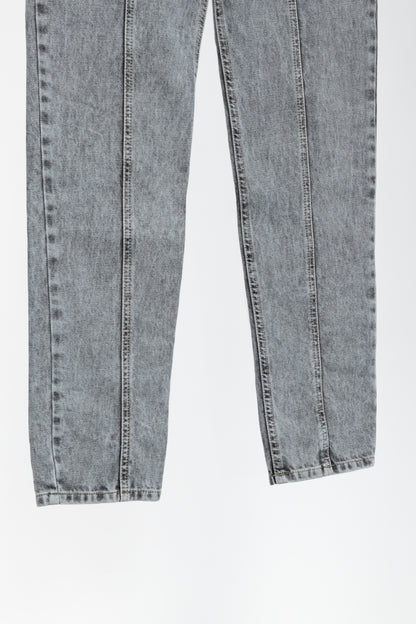 Isabel Marant Etoile Henoya Grey Acid-Wash High-Rise Slim-Leg Jeans