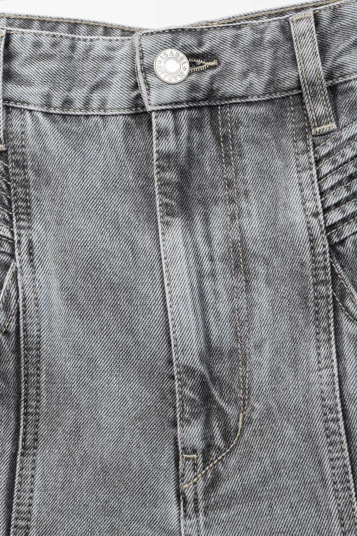 Isabel Marant Etoile Henoya Grey Acid-Wash High-Rise Slim-Leg Jeans