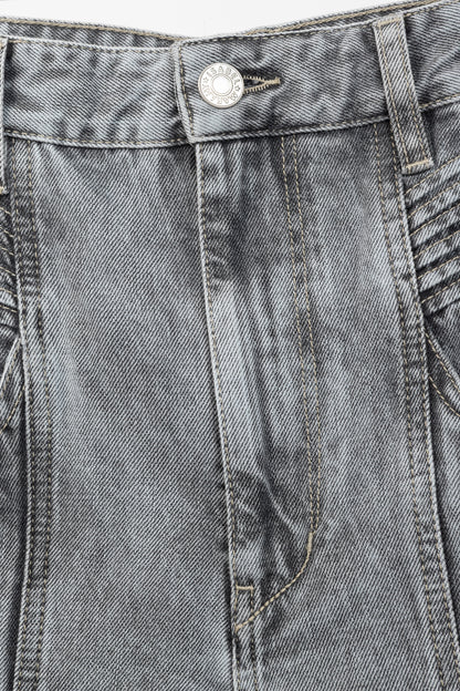 Isabel Marant Etoile Henoya Grey Acid-Wash High-Rise Slim-Leg Jeans