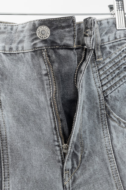 Isabel Marant Etoile Henoya Grey Acid-Wash High-Rise Slim-Leg Jeans