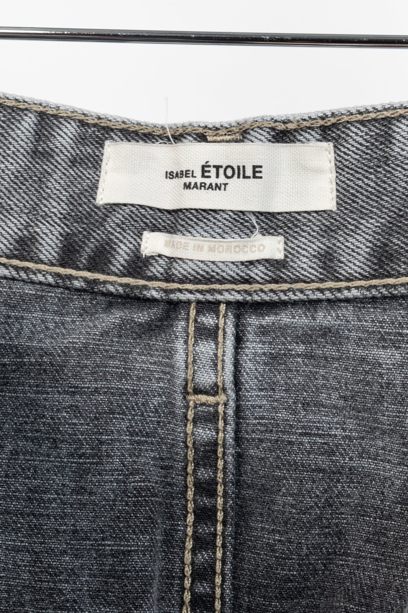 Isabel Marant Etoile Henoya Grey Acid-Wash High-Rise Slim-Leg Jeans