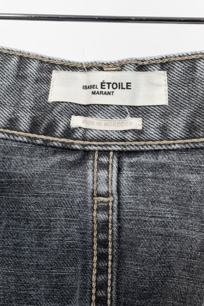 Isabel Marant Etoile Henoya Grey Acid-Wash High-Rise Slim-Leg Jeans