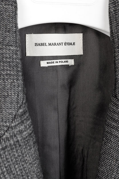 Isabel Marant Etoile Igora Grey Plaid Wool-Blend Blazer