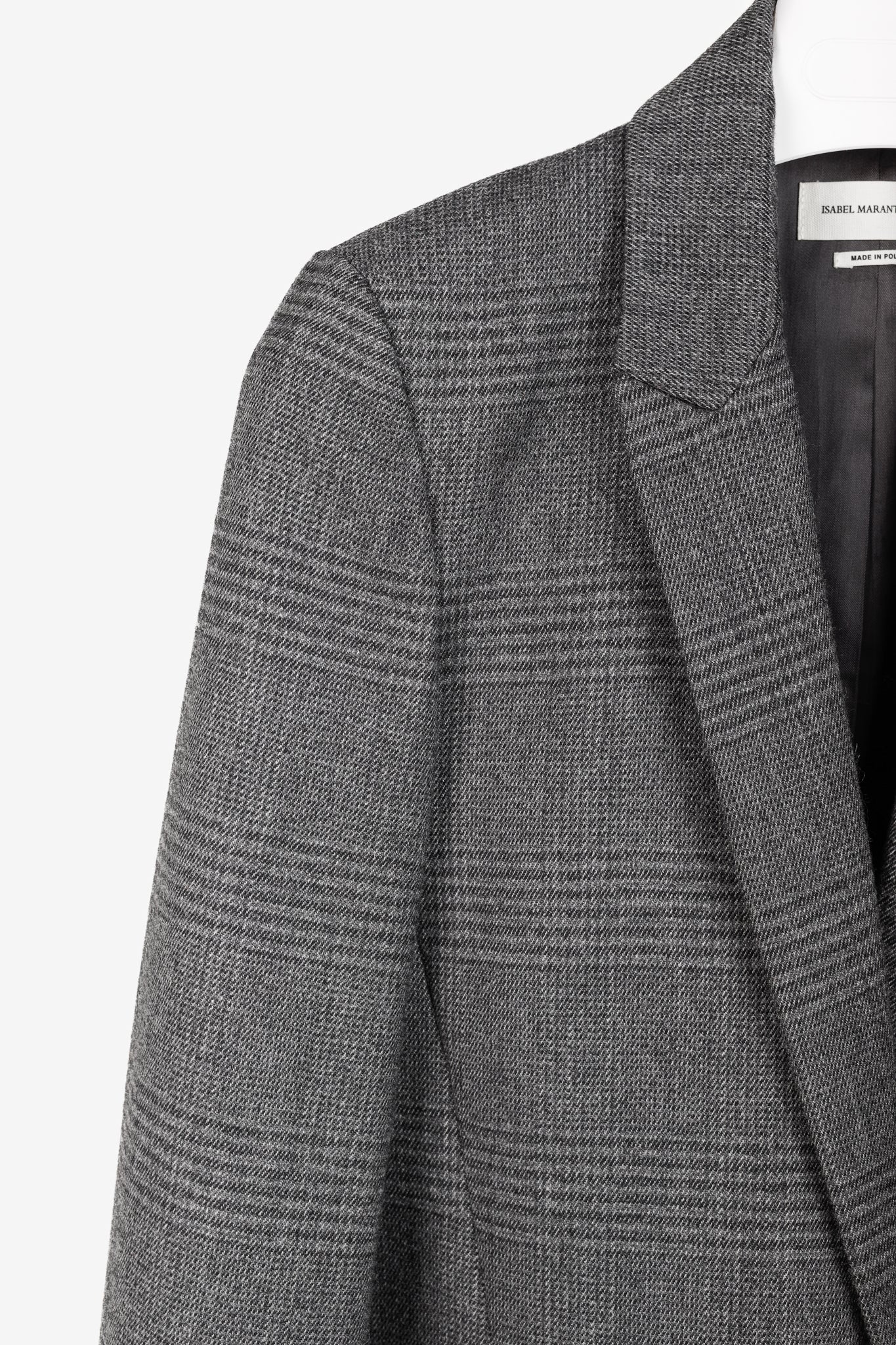 Isabel Marant Etoile Igora Grey Plaid Wool-Blend Blazer
