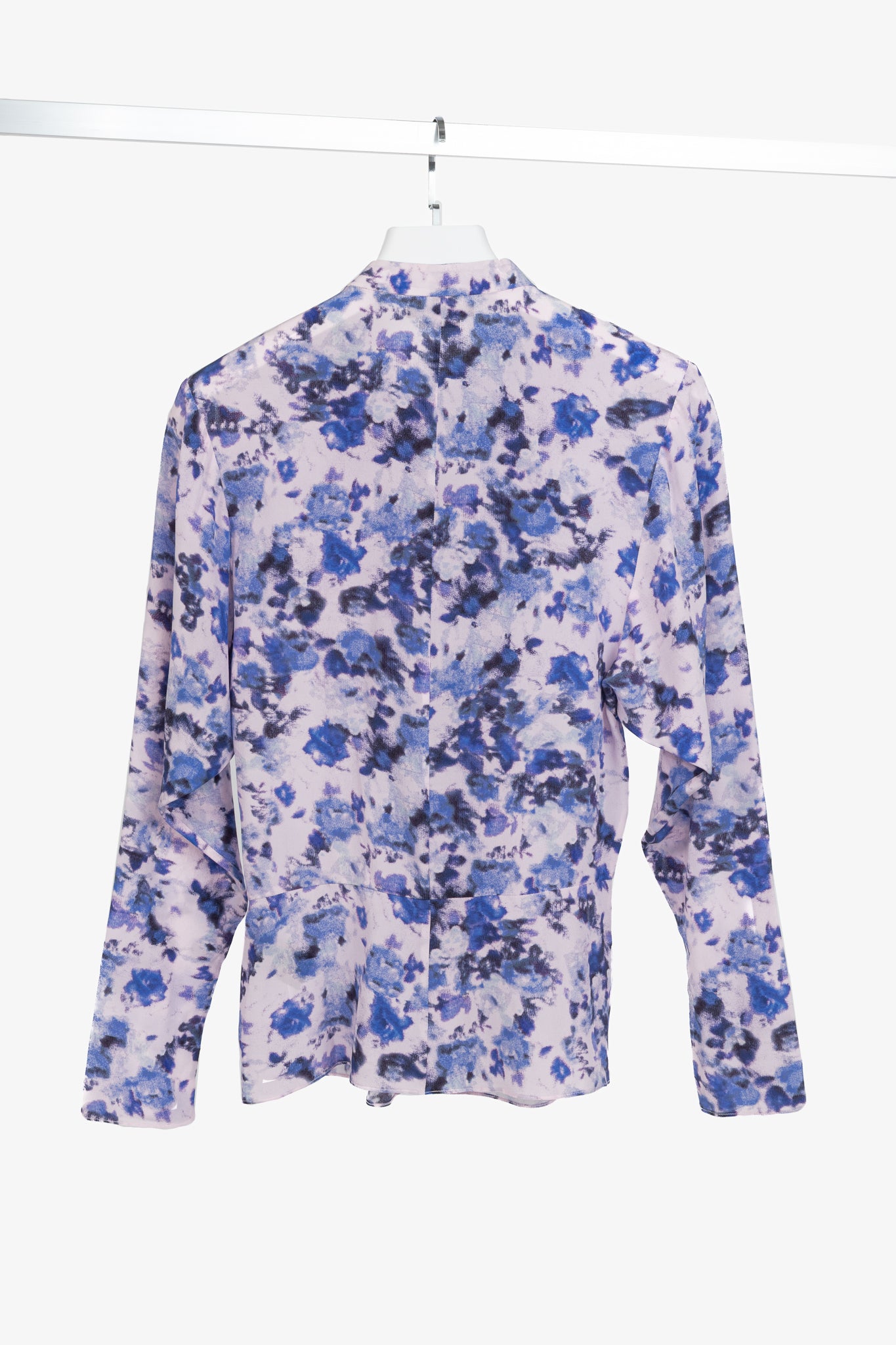 Isabel Marant Fidaje Blue Floral-Print Silk Crepe De Chine Gathered Blouse
