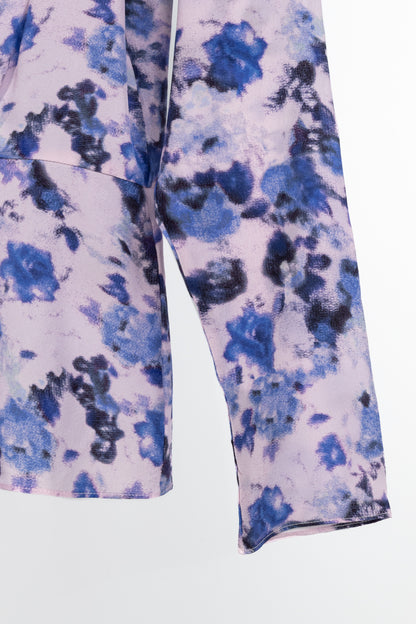 Isabel Marant Fidaje Blue Floral-Print Silk Crepe De Chine Gathered Blouse