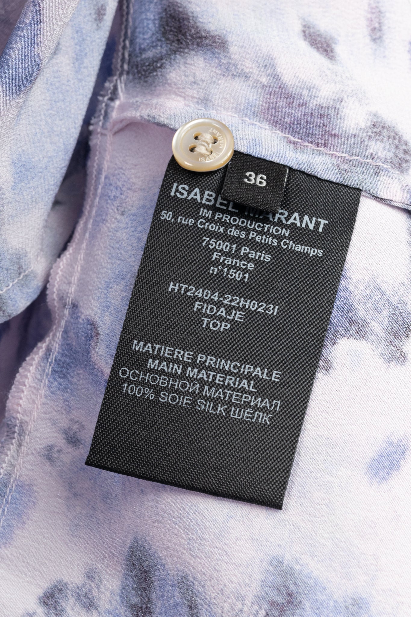 Isabel Marant Fidaje Blue Floral-Print Silk Crepe De Chine Gathered Blouse