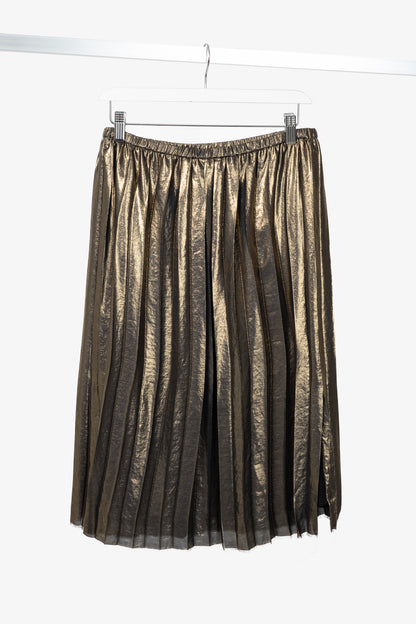Isabel Marant Étoile Madlen Gold Pleated Lamé Skirt