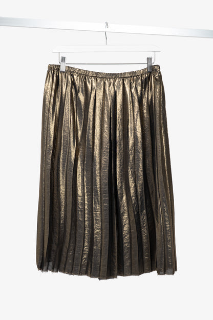 Isabel Marant Étoile Madlen Gold Pleated Lamé Skirt