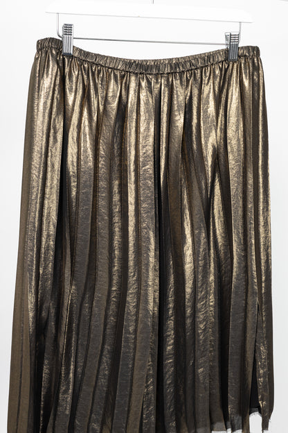 Isabel Marant Étoile Madlen Gold Pleated Lamé Skirt