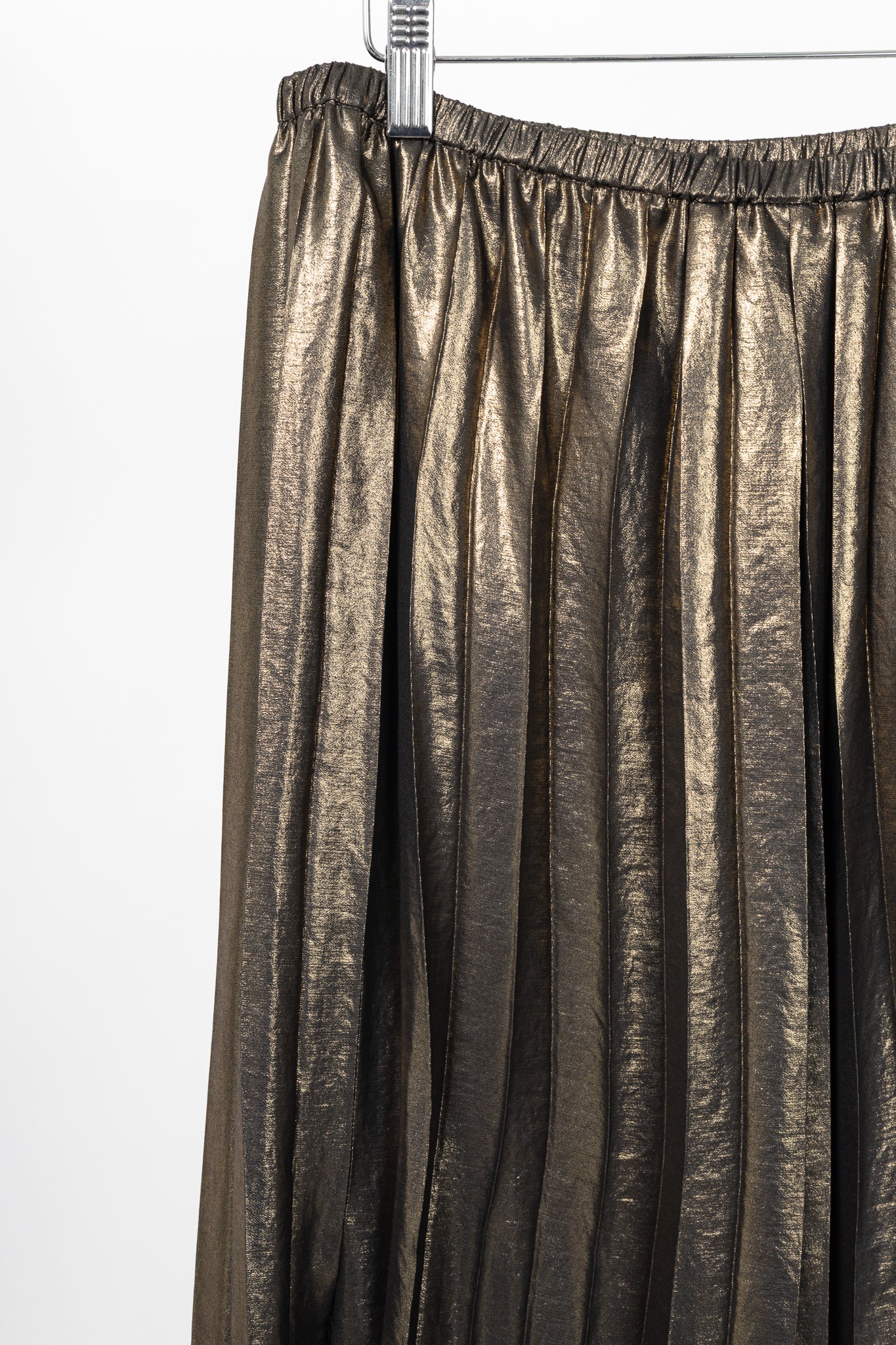 Isabel Marant Étoile Madlen Gold Pleated Lamé Skirt