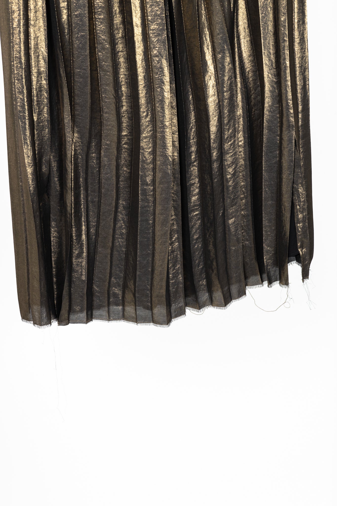 Isabel Marant Étoile Madlen Gold Pleated Lamé Skirt