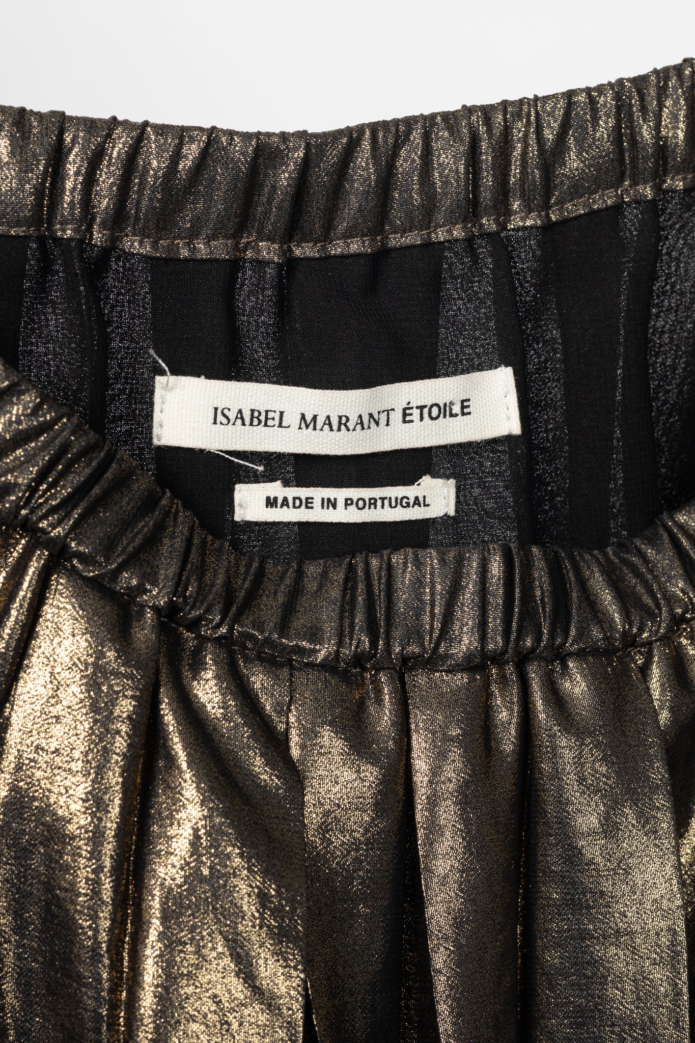 Isabel Marant Étoile Madlen Gold Pleated Lamé Skirt