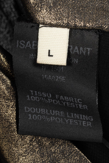 Isabel Marant Étoile Madlen Gold Pleated Lamé Skirt