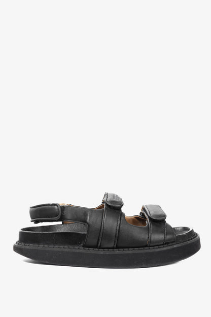 Isabel Marant Madee Black Leather Padded Dad Sandals
