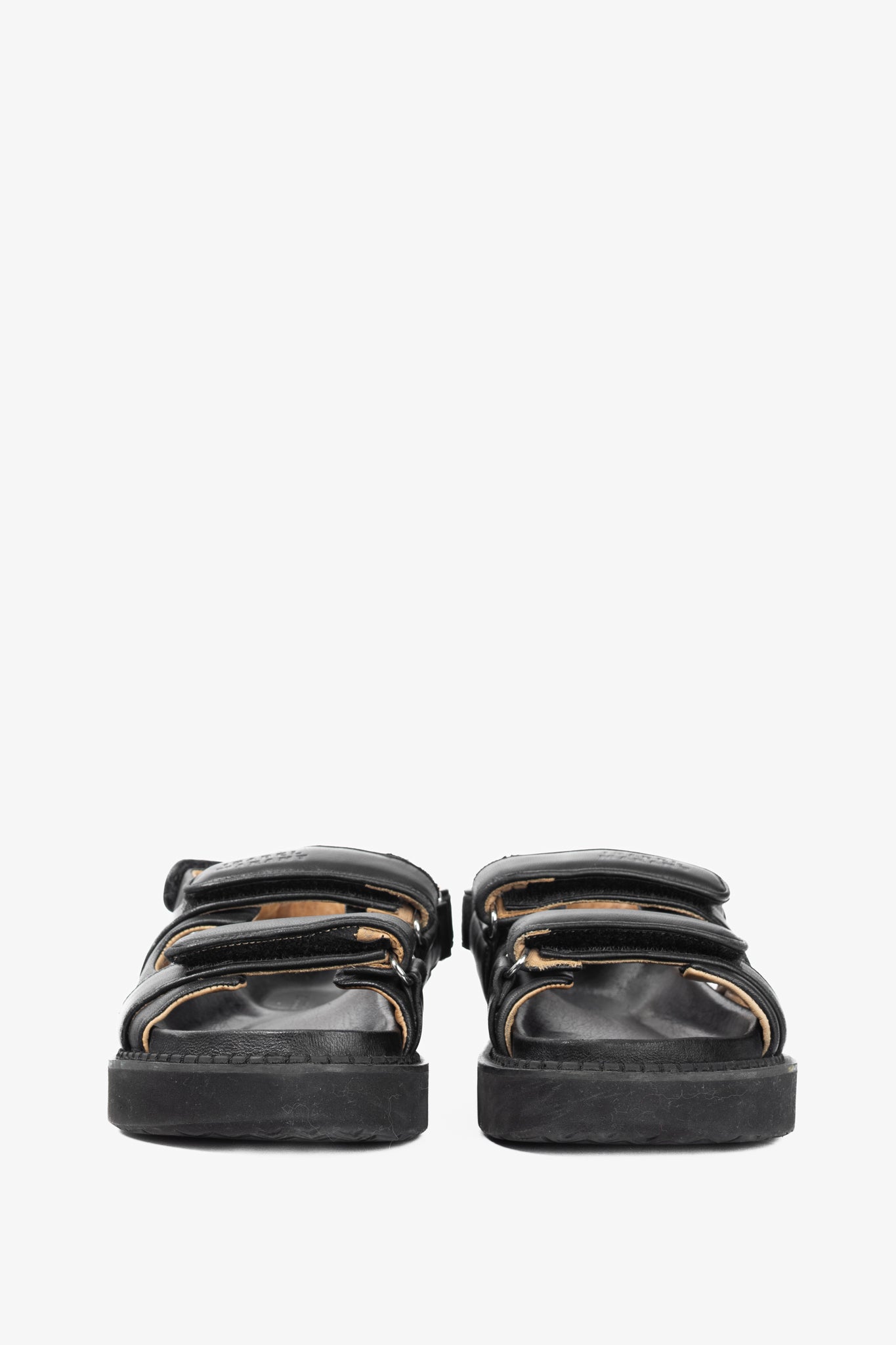 Isabel Marant Madee Black Leather Padded Dad Sandals