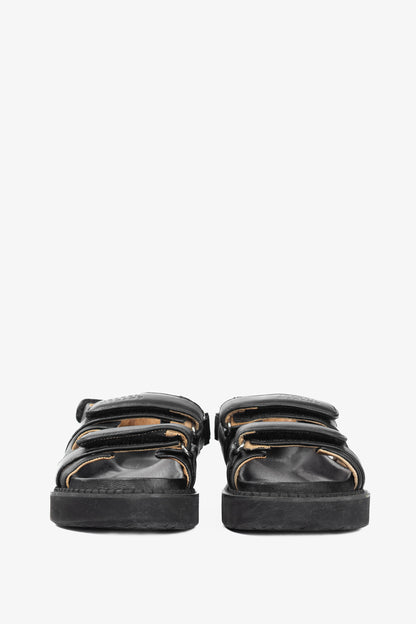 Isabel Marant Madee Black Leather Padded Dad Sandals