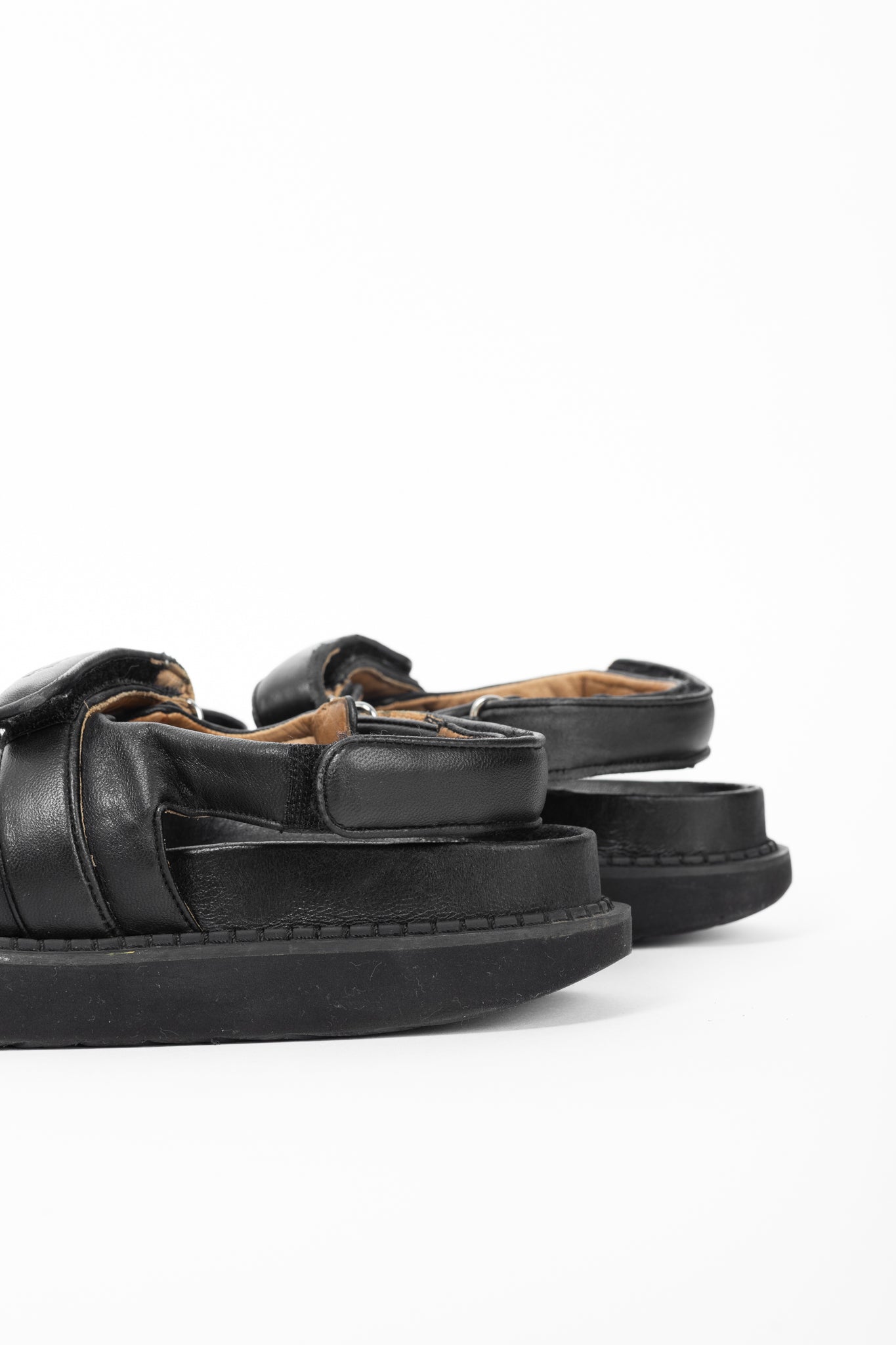Isabel Marant Madee Black Leather Padded Dad Sandals