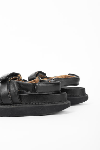Isabel Marant Madee Black Leather Padded Dad Sandals