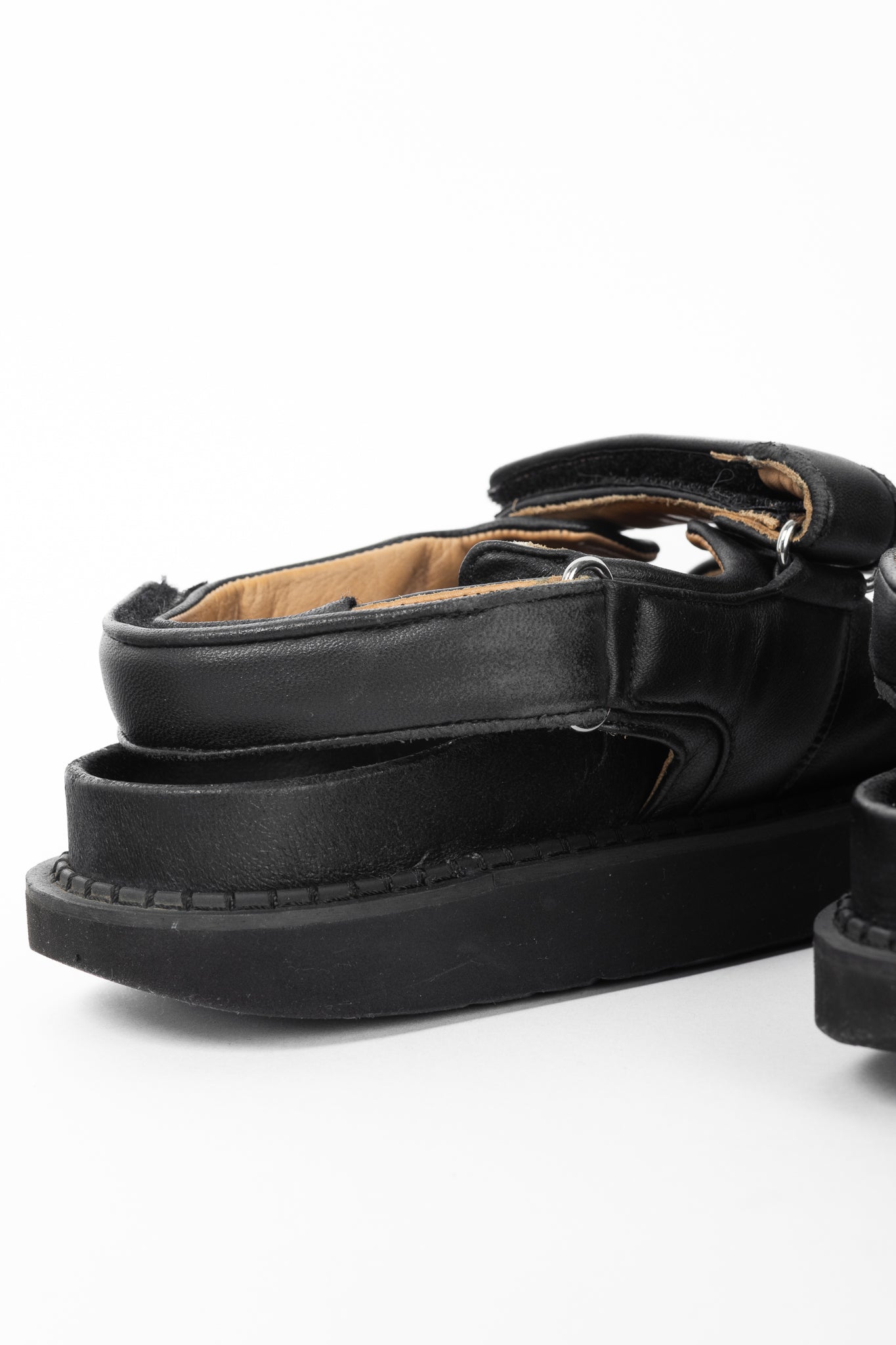 Isabel Marant Madee Black Leather Padded Dad Sandals