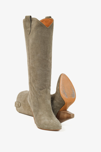 Isabel Marant Etoile Ruth Western High Khaki Calf Boots