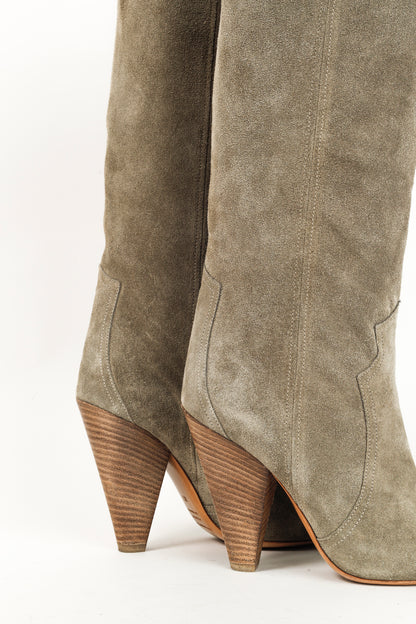 Isabel Marant Etoile Ruth Western High Khaki Calf Boots