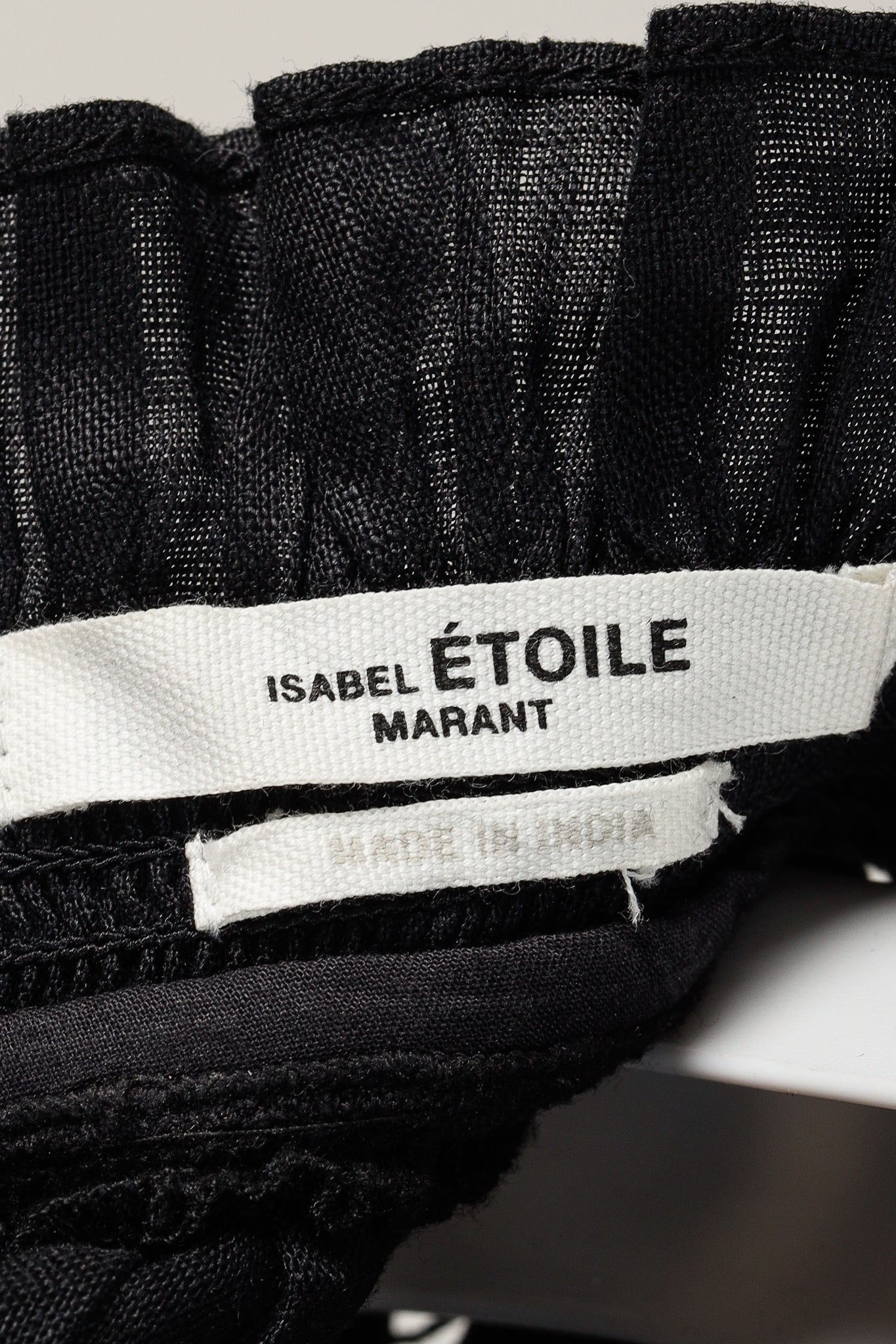 Isabel Marant Etoile Resort 2020 Amalia Black Linen Ruffle-Neck Long-Sleeve Blouse