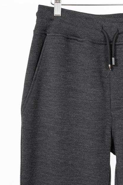 ISAIA Dark Grey Wool & Cotton Drawstring Trackpants