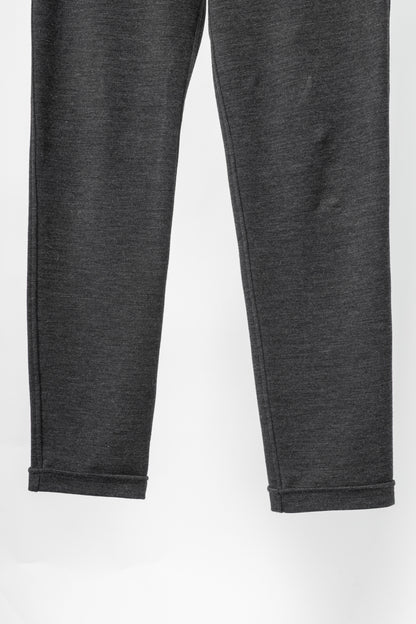 ISAIA Dark Grey Wool & Cotton Drawstring Trackpants