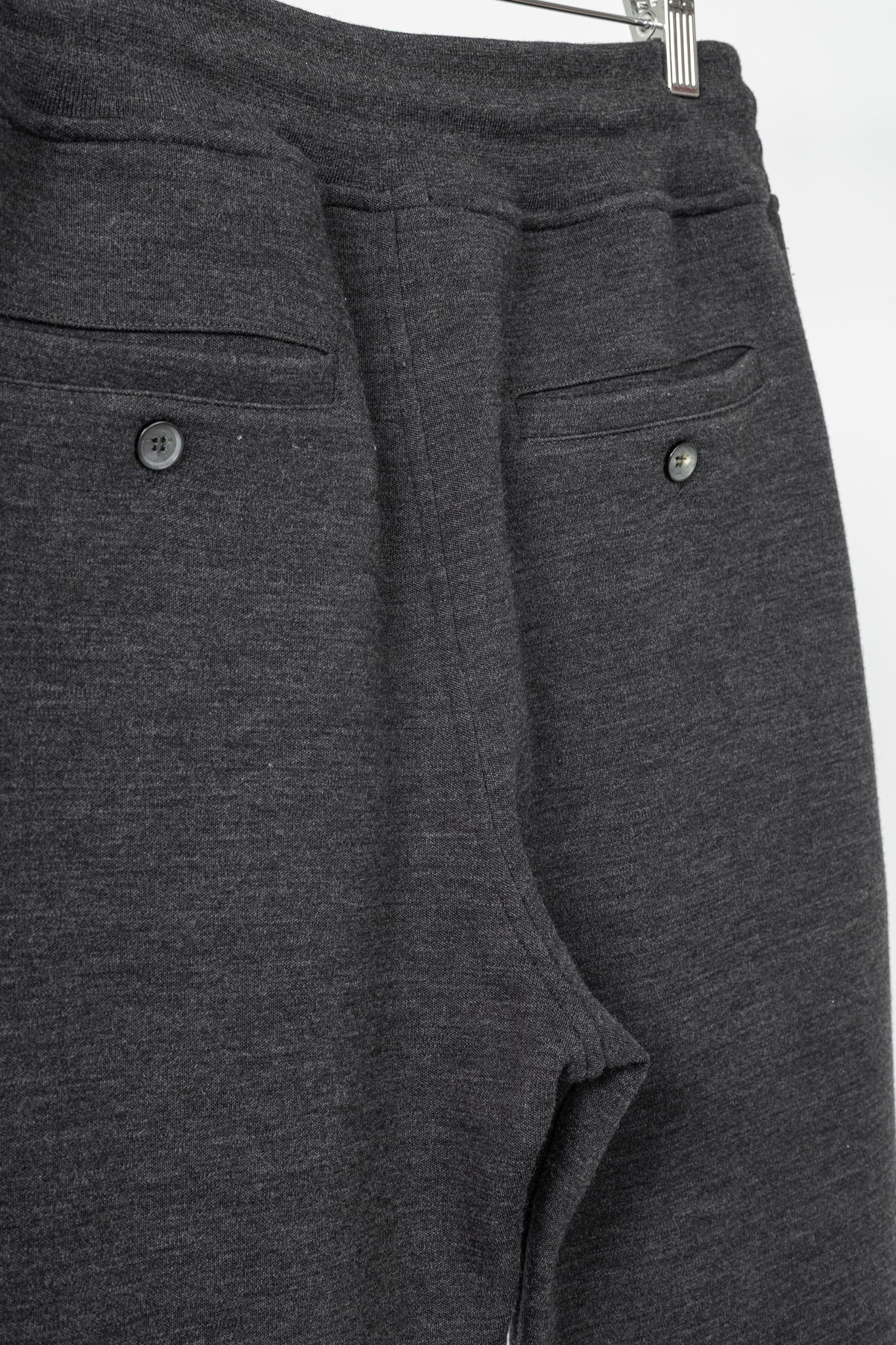 ISAIA Dark Grey Wool & Cotton Drawstring Trackpants