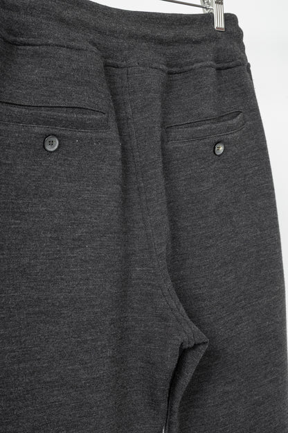 ISAIA Dark Grey Wool & Cotton Drawstring Trackpants